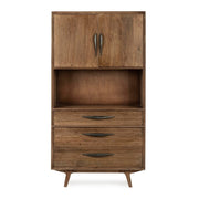 Vitrina vintage Sherman de 2 puertas y 3 cajones 96 x 40 x 180 h