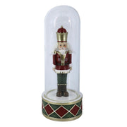 Soldado de resina en campana de cristal rojo 10x10h26 cm