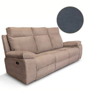 Sofá Milano 3 plazas 2 sillones reclinables manual gris