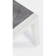 Mesa de centro para exterior en aluminio blanco KLEDI LUNAR 120x70x h43 cm