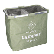 Cesta doble plegable de tela verde cm54x34.5h50.5