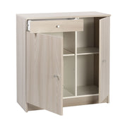 Armario de múltiples puertas bajas Dos puertas Un cajón Olmo ligero 77x34x H80 cm