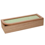 Caja de té de madera marrón rectangular cm29x10h6