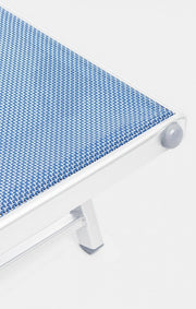 Tumbona de aluminio con ruedas azul Cross 65 x 196 x 62 cm