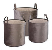 3x Set3 P.Oggetti De Terciopelo A Beige