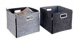 4x Caja con cremallera de fieltro gris Ass2