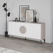 Mueble Gora 180x35.6x82 cm Mocha Claro con Puertas Blancas