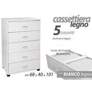 Cajones blancos de usos múltiples 5 cm 68 x 40 x 101 H CM