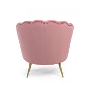 Sillón retro de terciopelo rosa pavo real cm 80 x 76 x 84 h