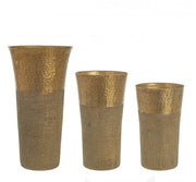 Juego de 3 jarrones de aluminio dorado Hammel