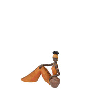 Estatua de cerámica mujer africana sentada cm21x10,5h16,5