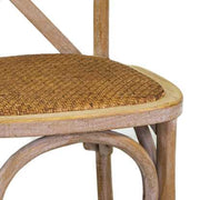 Silla apilable cruz madera natural 51x55x46,5 - 89h cm