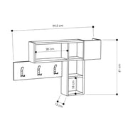 Juego perchero de pared antracita y roble 99,5x15xh61 cm