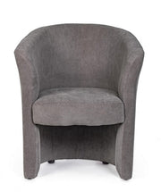 Sillón en madera y tela gris oscuro BELICE 64,5x63x h76 cm