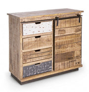 Aparador 1 puerta 4 cajones Tudor cm 90 x 35 x 85 h