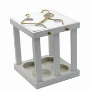 Portabotellas de madera blanca cm22,2x22,3h25,5