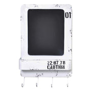 Pizarra de metal blanco Bristol con balda y colgador 4 plazas cm35x57,5x7