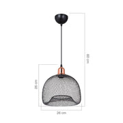 Lámpara de suspensión metal perforado negro Arenda MDL4323