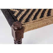 Banco étnico de madera negra KHAT TAMIL 176x86x h46 cm