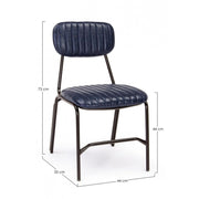 Silla Debbie azul vintage de ecopiel