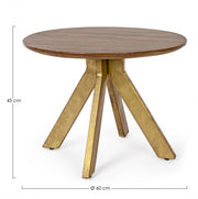 Mesa de centro de madera de estilo vintage cm Ø60 - 45