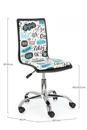 Silla de oficina Young Hello acero polipiel 42,5 x 40 x 87 cm