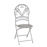 Juego de mesa redonda de metal gris Ragusa con 2 sillas plegables cm ø70h76