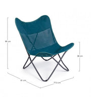 Silla de mar plegable de textilene verde agua MARIPOSA GABICCE 77,5x81x h89 cm