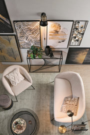 Aiko Velvet sillón de metal de terciopelo blanco 80 x 76 x 75 cm