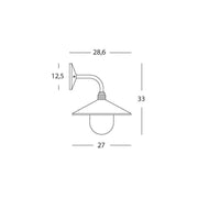 Aplique inferior E27 blanco espectro línea