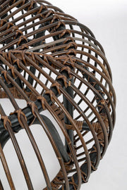 Mesa de centro de exterior de ratán marrón DORADAL puf diámetro 65x h44 cm