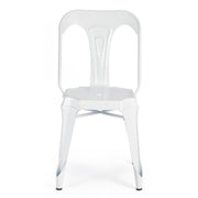Silla de estilo moderno en acero blanco MINNEAPOLIS 44x53x h83 cm