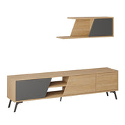 Mueble de TV Fiona Rovere con Puerta Antracita y Estante H 48 x P 35,60 x L 180 cm