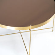 Mesa de cristal de metal negro cm 70 x 70 xh 40