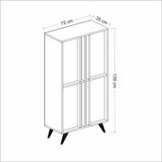 Aparador alto 4 puertas nogal antracita 72x35x139h cm