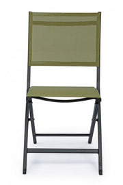 Silla de exterior en aluminio Antracita Verde ELIN 47x57x h88 cm