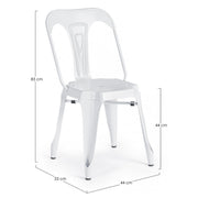 Silla de estilo moderno en acero blanco MINNEAPOLIS 44x53x h83 cm