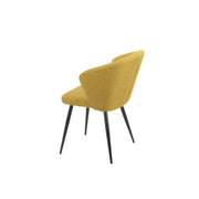 Silla Tapizada Amarilla con Patas de Metal Negro 44 x 41 x 82 cm