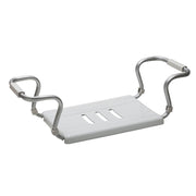 Asiento de bañera ajustable para discapacitados en aluminio blanco 19x26x65.5 cm