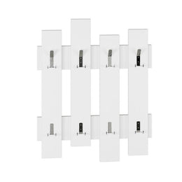 Perchero de pared blanco con 8 ganchos Wave 64xh.81 cm