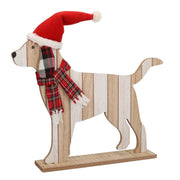 Perro de madera con gorro rojo cm37x6h25