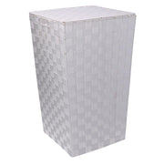 Cesta cuadrada forrada poliéster blanco cm33x33h53