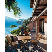 Mesa de exterior Noemi en madera de acacia plegable 70x70x h73 cm