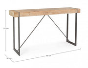 Mesa de bar de acero con tapa de abeto iegno GARRETT 200x50x h110 cm