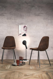 Silla vintage polipiel y asiento moca 44x50x84h cm