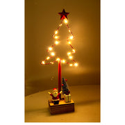 Árbol LED de metal con Papá Noel rojo cm7x15h39