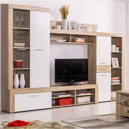 Mueble de pared LIZA Roble Blanco 245x41,5x196 cm