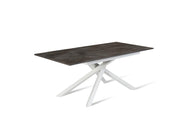 Mesa extensible cemento gris-blanco 90 cm x 140- 190 cm H. 76 cm