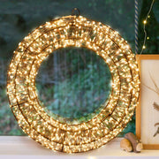 Corona Marrone 3D ø35cm 1000 MicroLED FlashLED Diamond bianchi