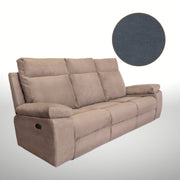Sofá Milano 3 plazas 2 sillones reclinables manual gris